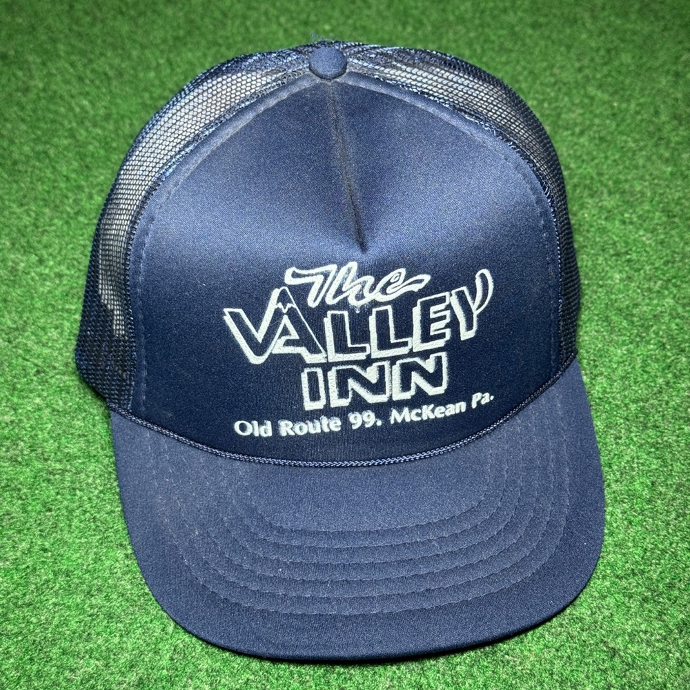 The Valley Inn Trucker Hat Old Route 99 Mckean Pa Vintage 90s Snapback Cap Hat